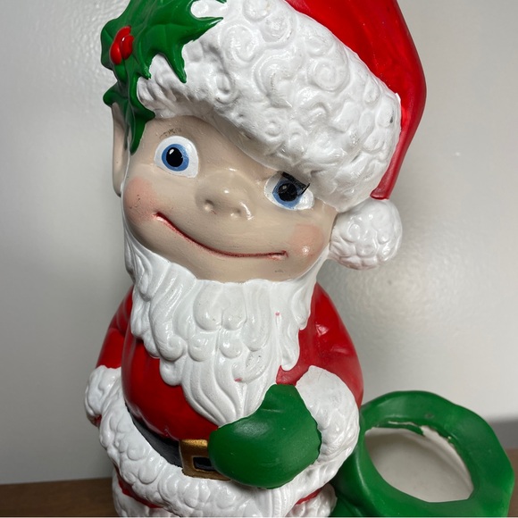 Vintage 70's Atlantic Mold Ceramic Santa Boy Big Eyes Santa Elf 11" - Picture 6 of 15